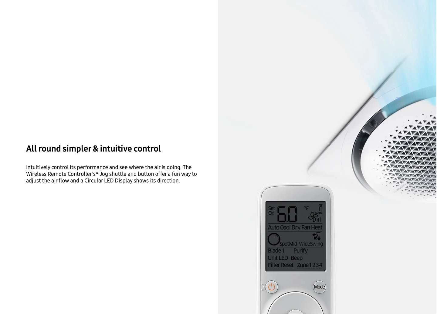 Samsung AC Cassette 360 Inverter Wind-Free Square Panel-Putih 4 PK ( 3 PHASE ) - AC100TN4PKC/EA3